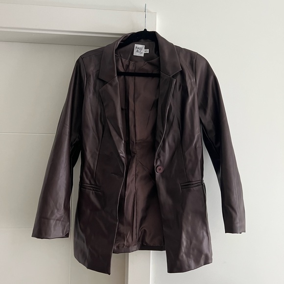 Princess Polly Faux Leather Blazer - Picture 1 of 3